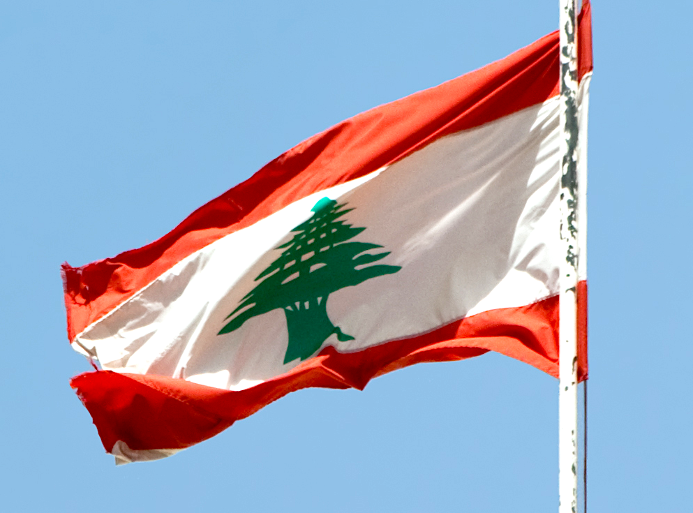 The national flag of Lebanon