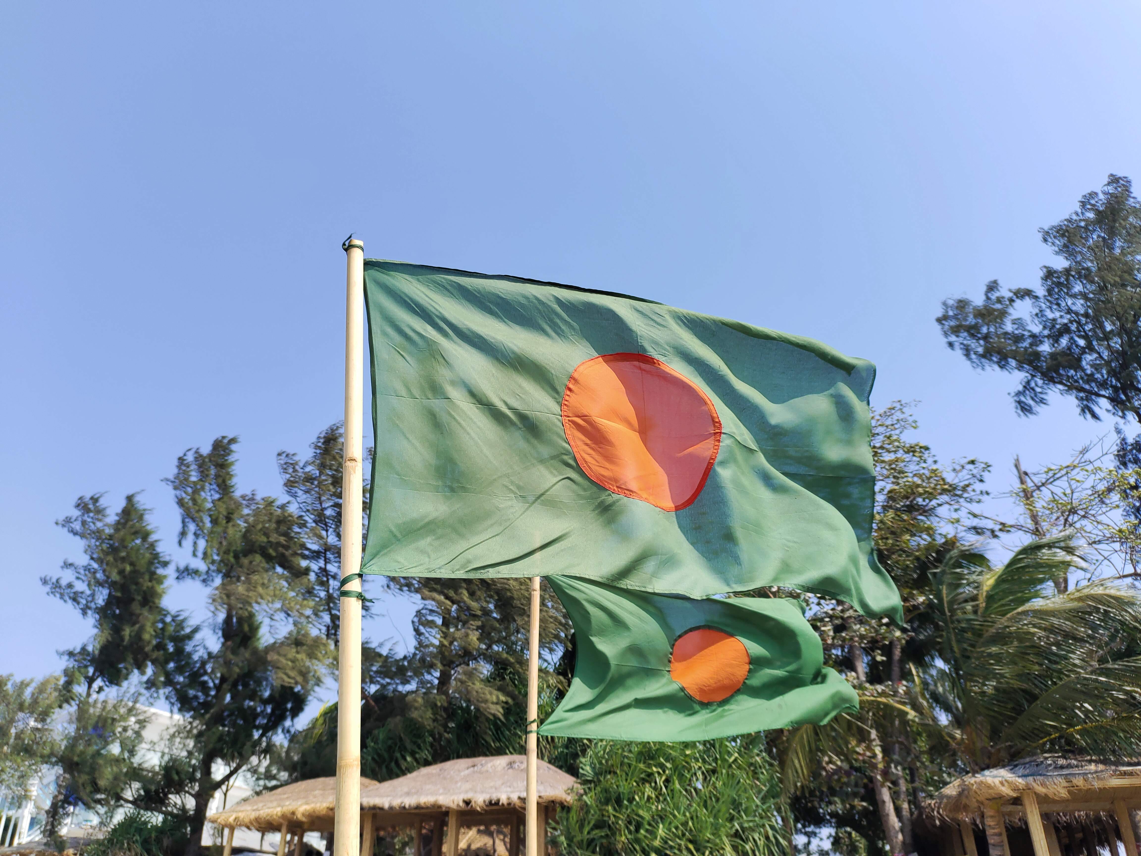 The national flag of Bangladesh