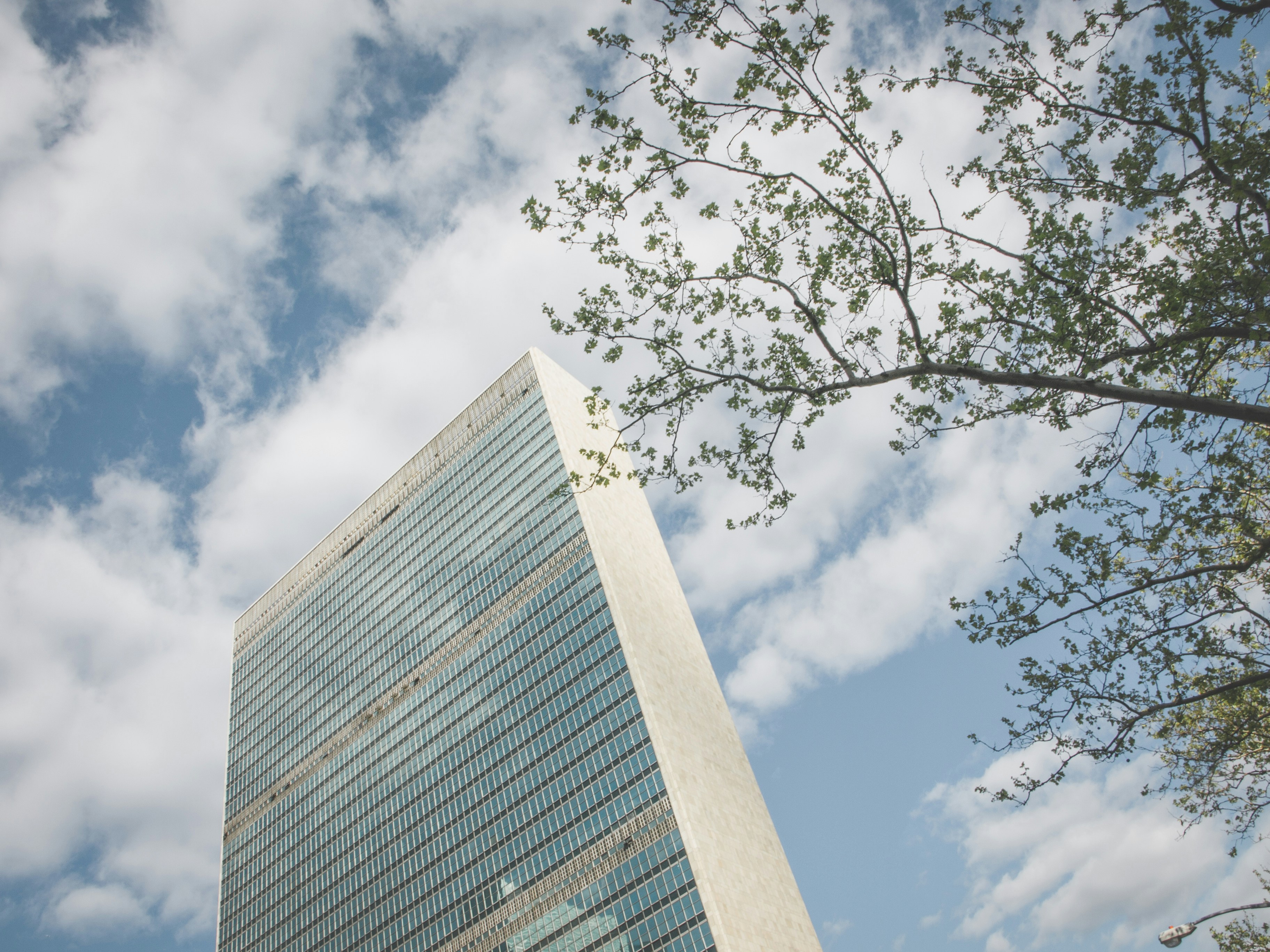 photo of a building taken from below