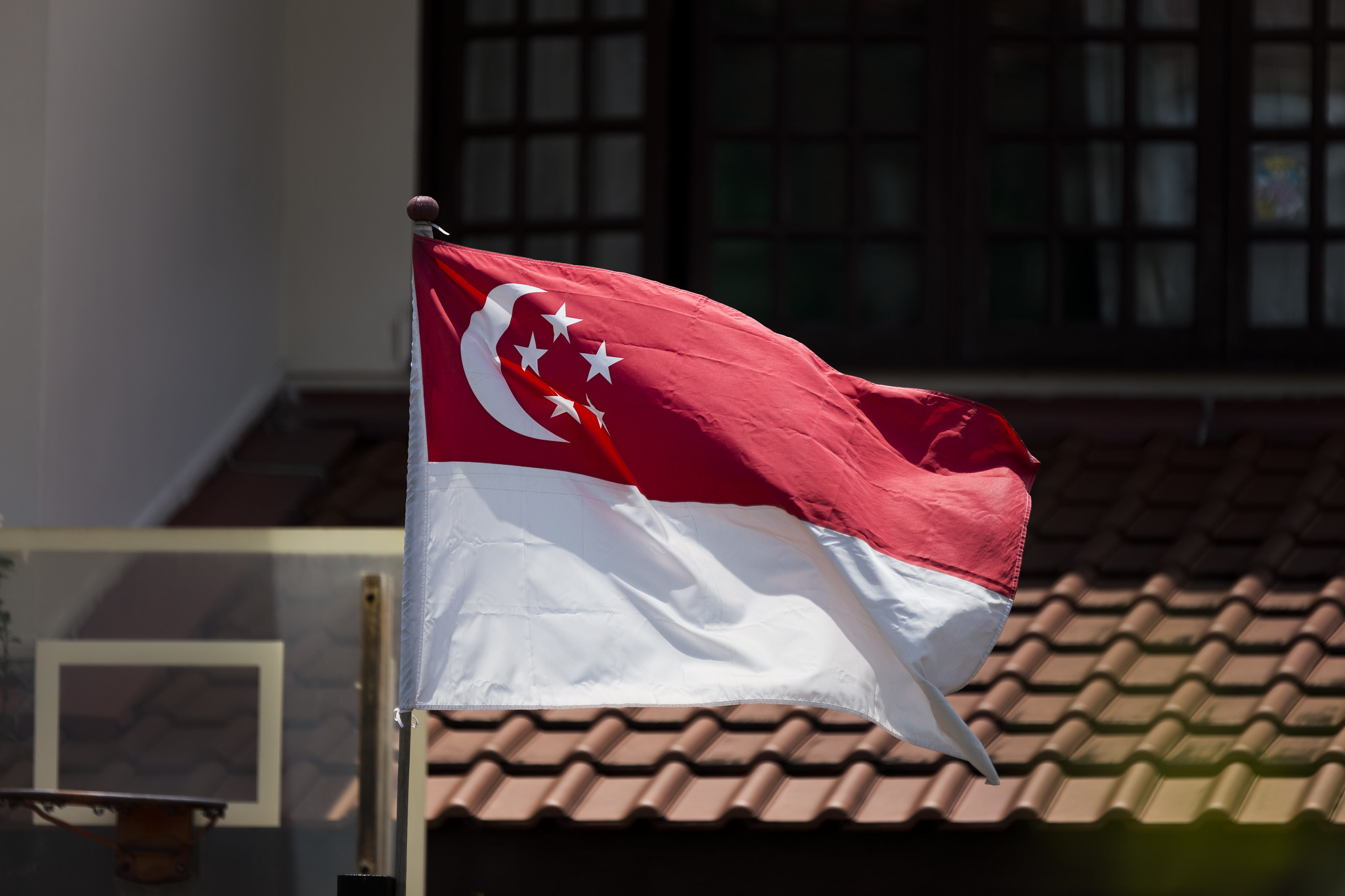 The national flag of Singapore