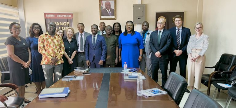 The DPP delegation, Mr Francis Xavier-Sosu, and diplomatic partners with members of the Office of the Attorney-General, July 2022