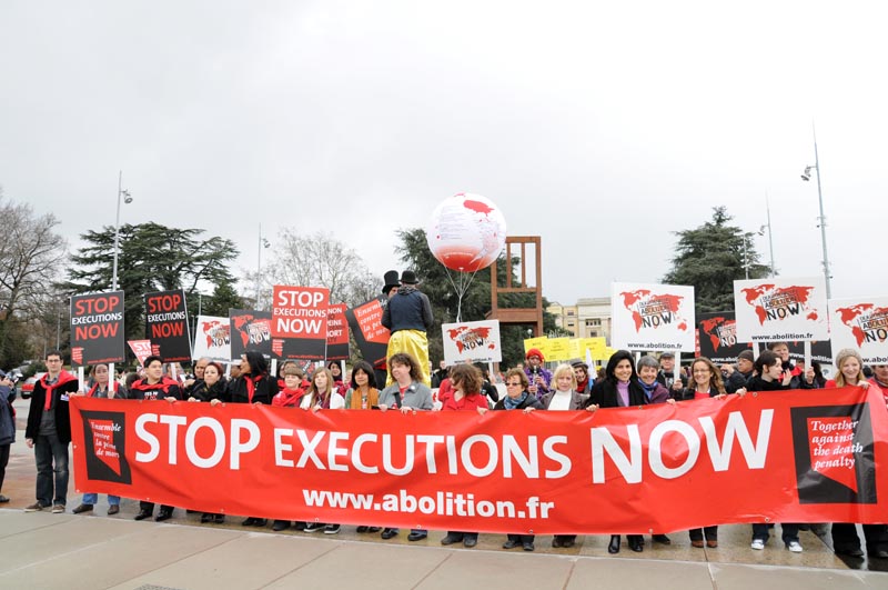 Activists at the World Congress Against the Death Penalty