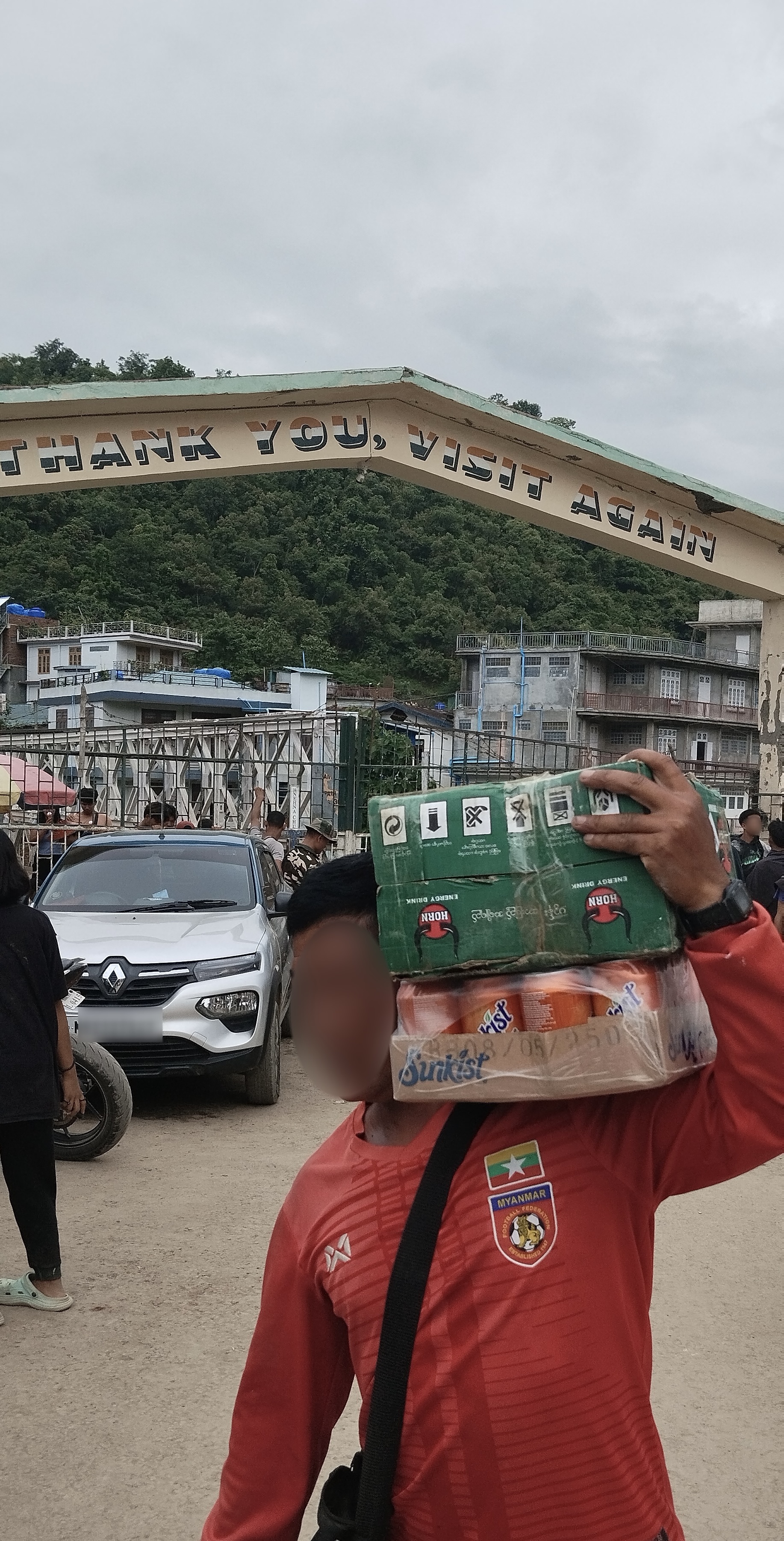 Border post view from Zokhawthar, India