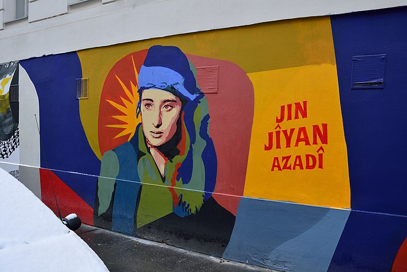 Jin Jyan Azadi street art in Vienna