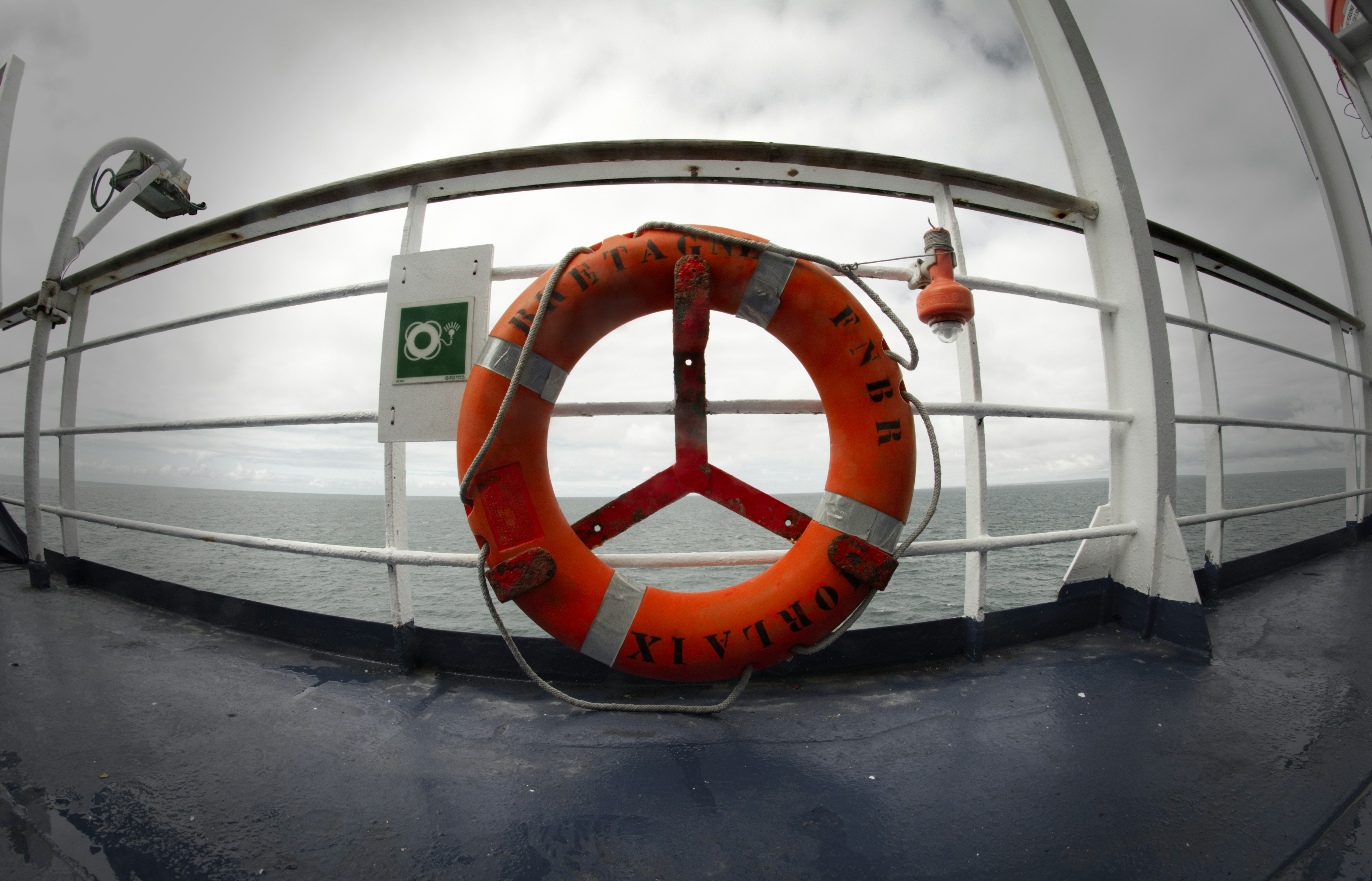 photo of a lifebuoy on a search and rescue boat