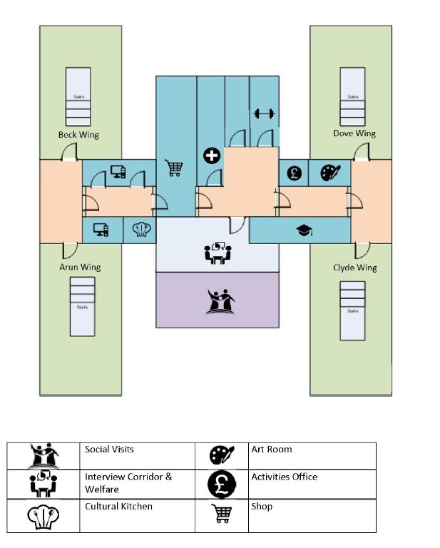 a diagram of a detention centre