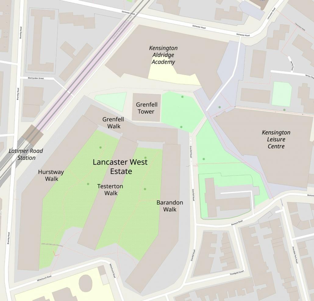Map of Lancaster West Estate (2021)