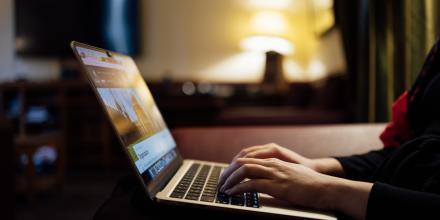 Student using their laptop