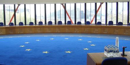 The court room of the european court of human rights