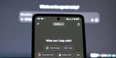 A phone displaying the ChatGPT start screen.
