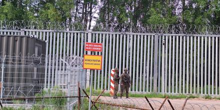 The fence at the Polish-Belarusian border