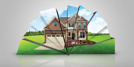 Image of a house on a folded piece of paper