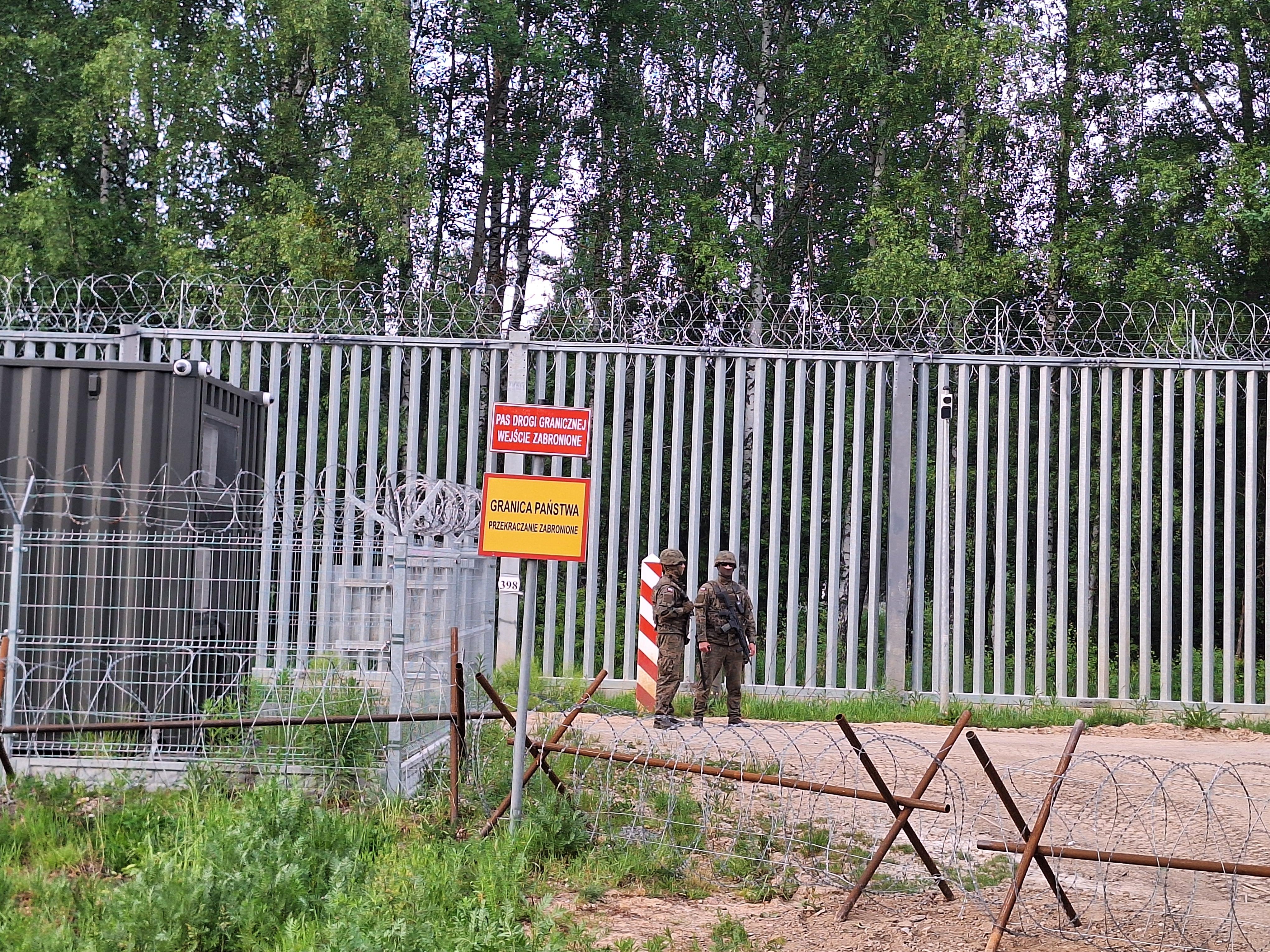 The fence at the Polish-Belarusian border