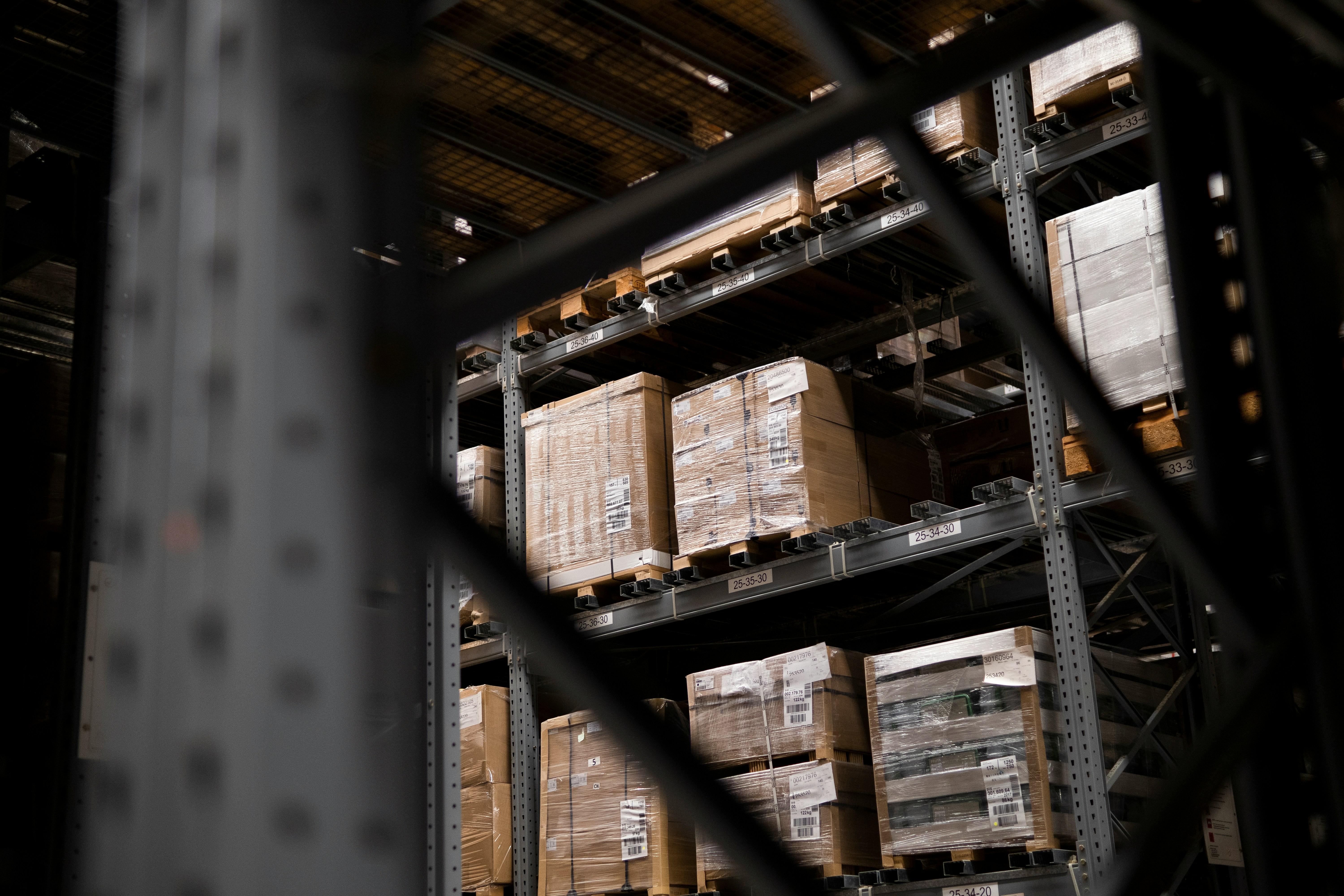 picture of boxes in a warehouse
